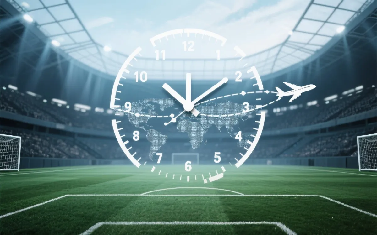 跨城市旅行与时差对球员恢复影响的抽象视觉